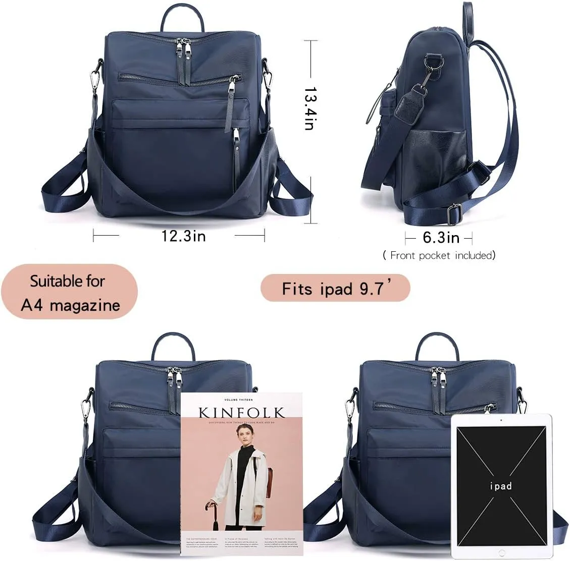 Women's Fashion Backpack Purse Multipurpose Design Convertible Satchel Handbags Shoulder Bag Travel bag