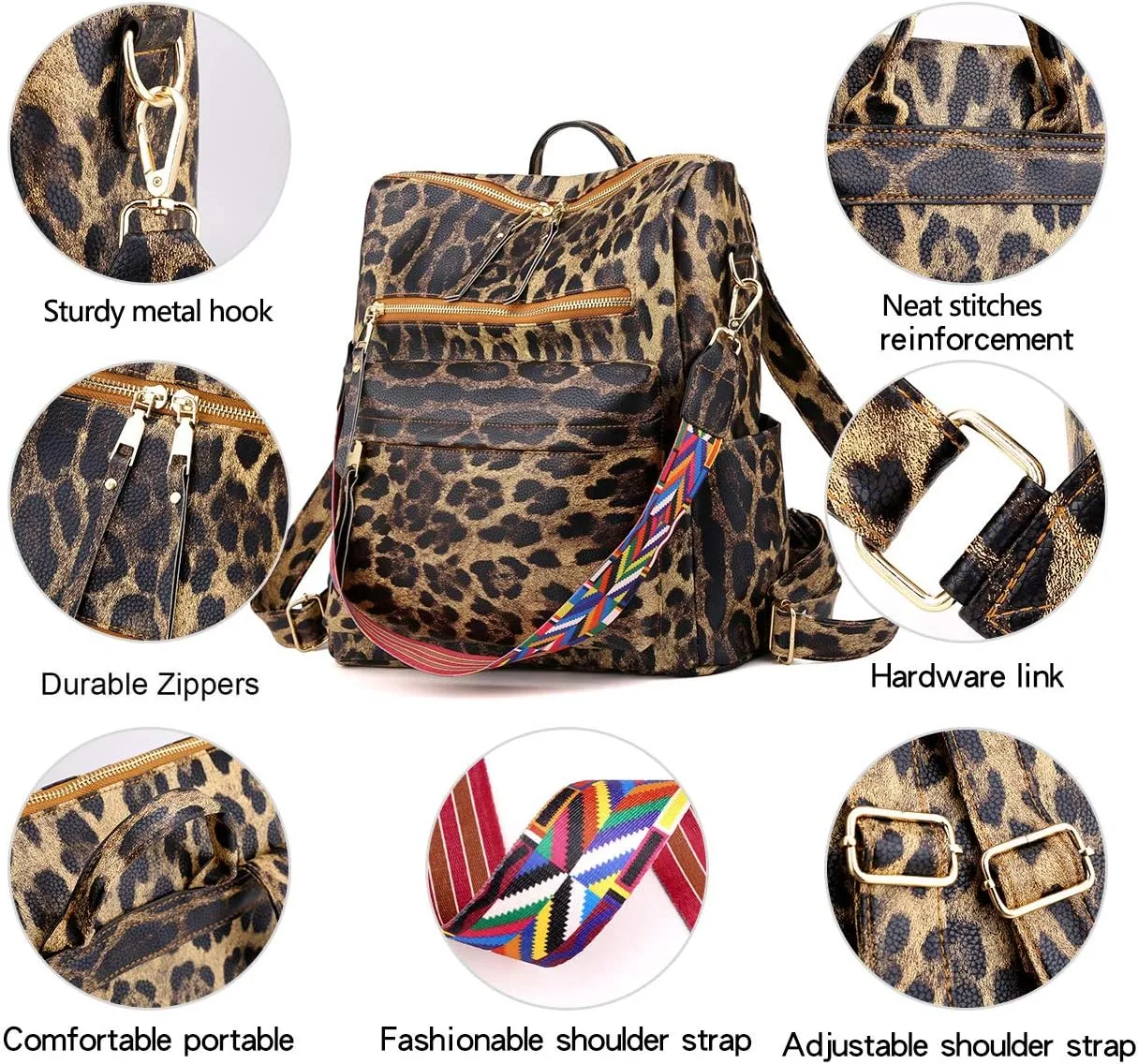Women's Fashion Backpack Purse Multipurpose Design Convertible Satchel Handbags Shoulder Bag Travel bag