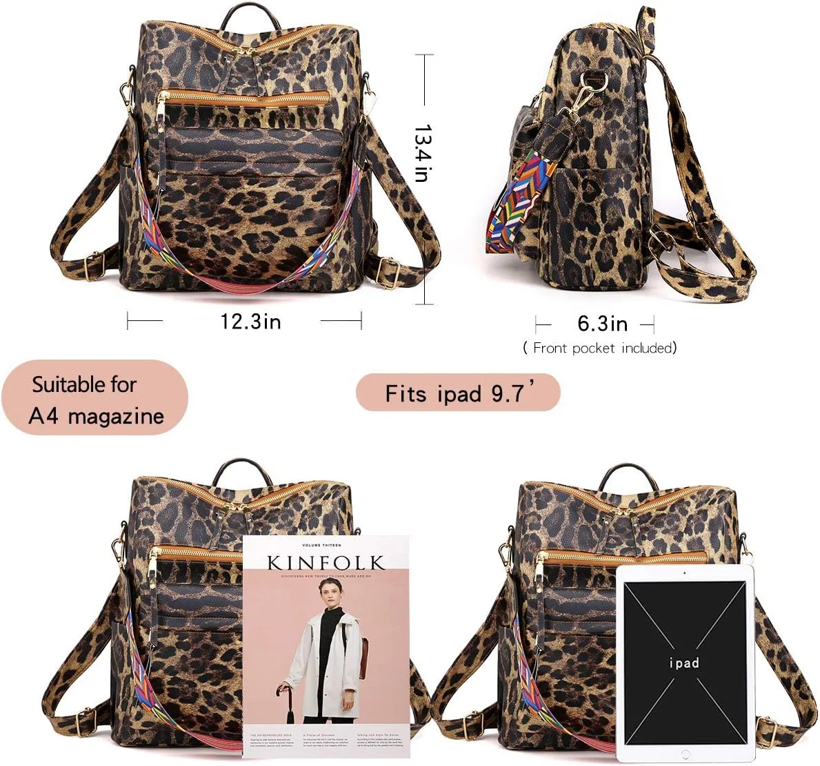 Women's Fashion Backpack Purse Multipurpose Design Convertible Satchel Handbags Shoulder Bag Travel bag