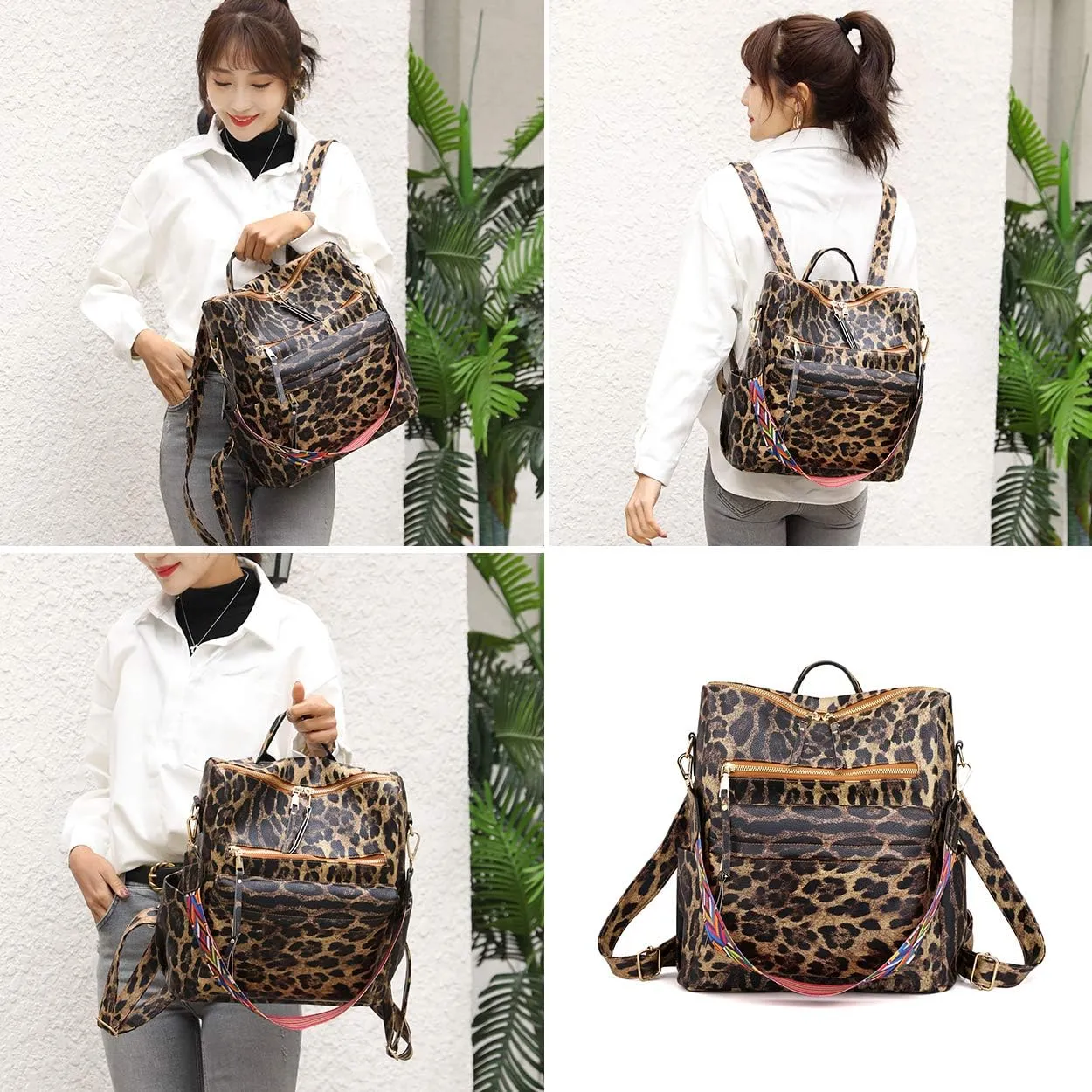 Women's Fashion Backpack Purse Multipurpose Design Convertible Satchel Handbags Shoulder Bag Travel bag