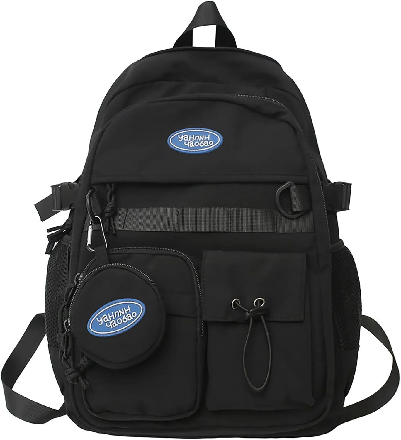 Women's Fashion Casual Shoulder Bag Adjustable Shoulder Belt Zipper Backpacks Outdoor Travel Backpack for Girls(Black)