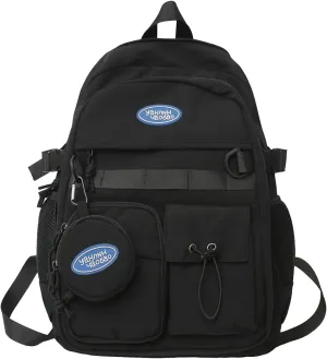 Women's Fashion Casual Shoulder Bag Adjustable Shoulder Belt Zipper Backpacks Outdoor Travel Backpack for Girls(Black)