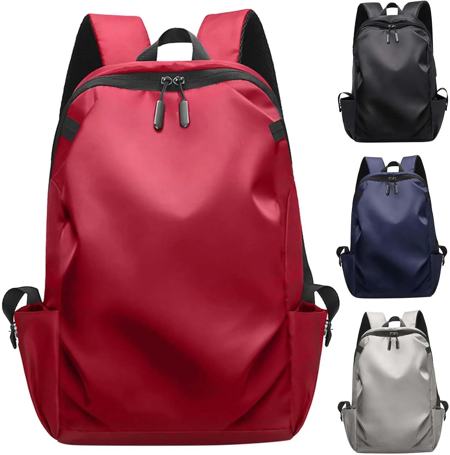Women's Fashion Cloth Outdoor Travel Bag Lightweight Student School Bags Mini Vegan Leather Backpack for Woman(Grey)