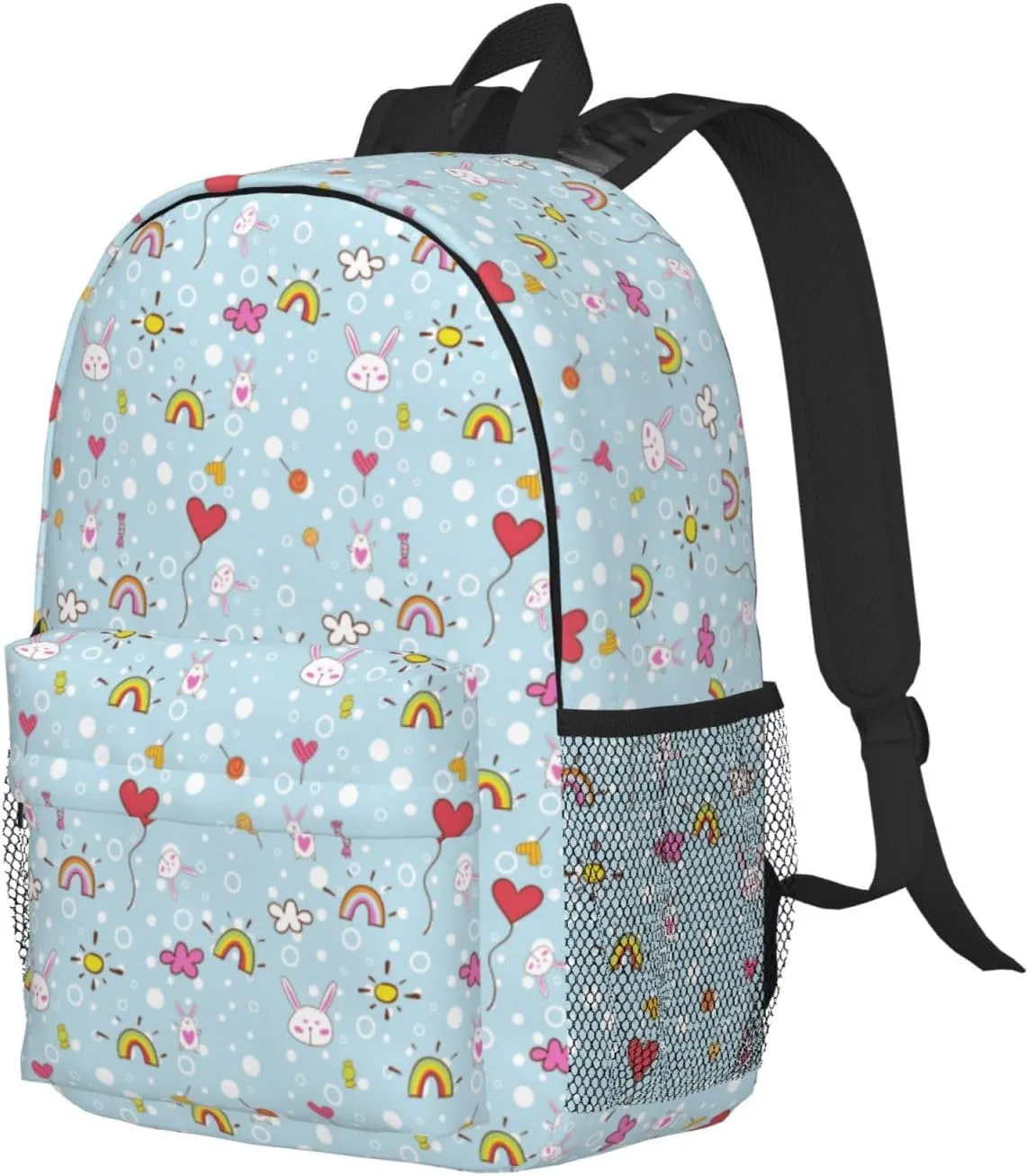 Women's fashionable travel backpacks, computer bags (Blue bottom color Rabbit)