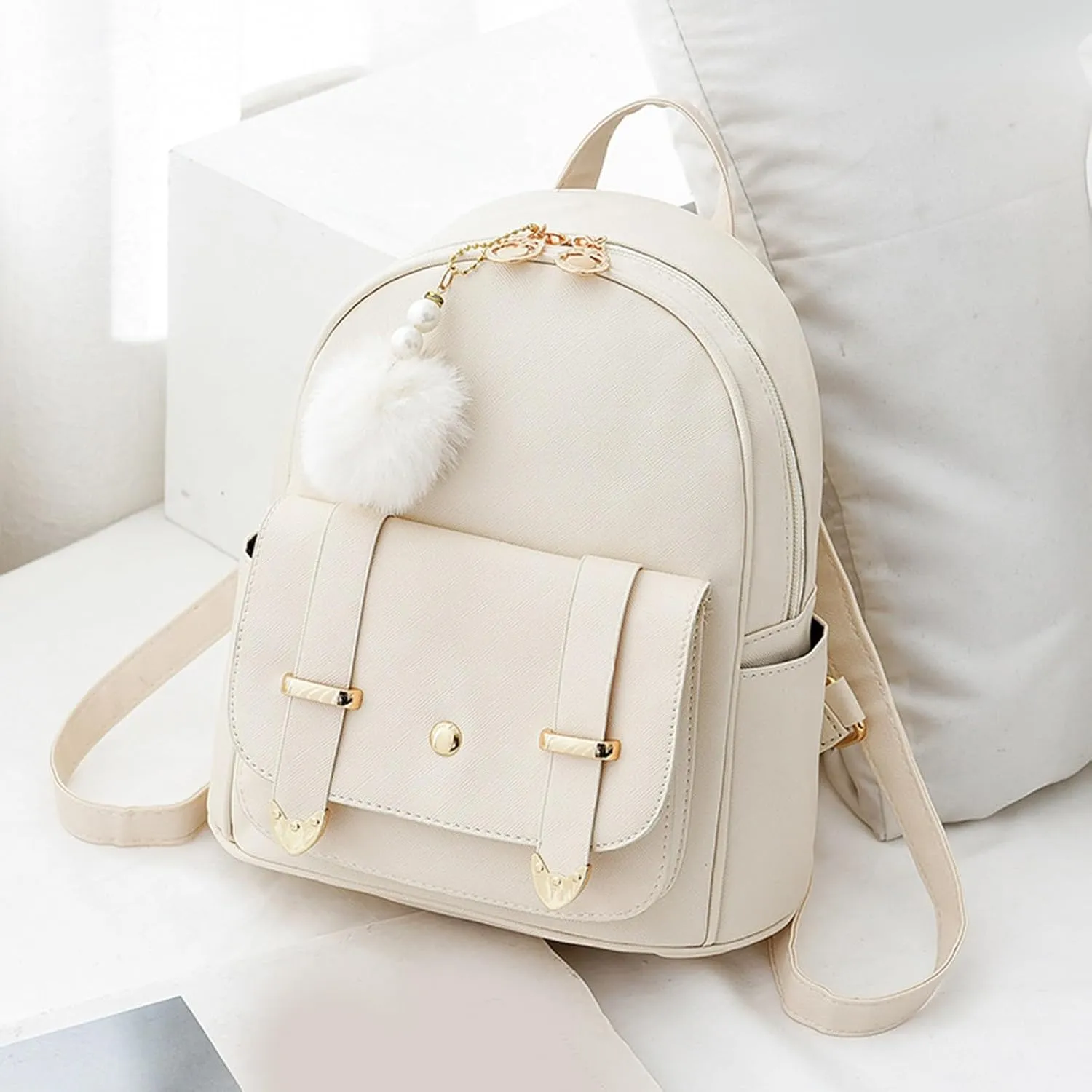 Women's Function Casual Backpack Transparent Practical Large Capacity Zipper Backpacks Nylon Fabric Shoulder Bag