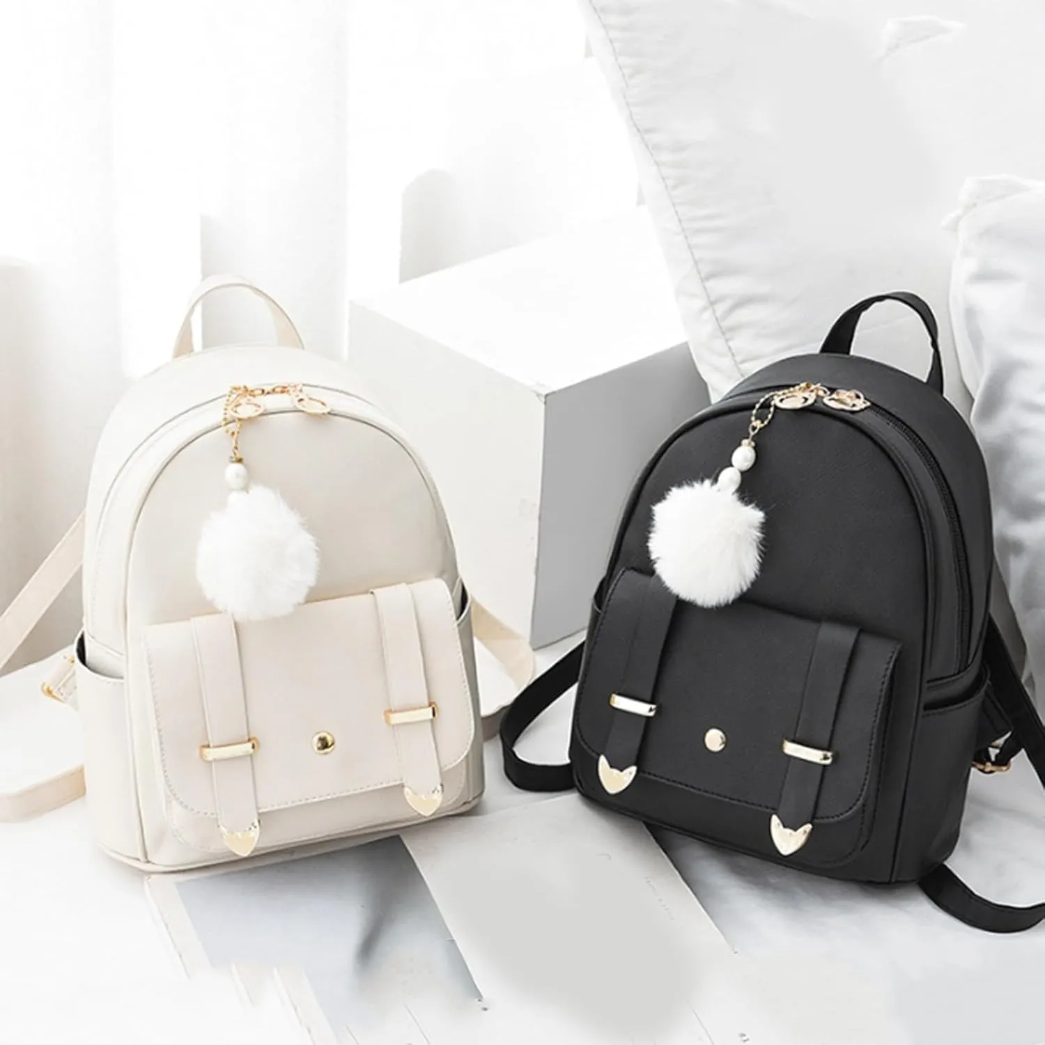 Women's Function Casual Backpack Transparent Practical Large Capacity Zipper Backpacks Nylon Fabric Shoulder Bag