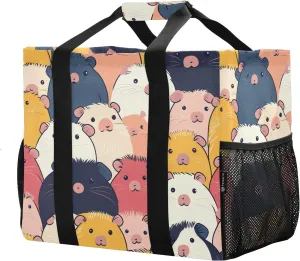 Women's Handbag Large Beach Tote Bag Zippered Handbag Quilted Shoulder Bag for Travel Work Gym Cat Fur Ball Pattern