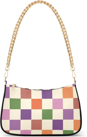 Women's Handbags Tote Crossbody Bag Stylish Purse Ladies Shoulder Bag Handbag Monochrome Checkerboard Crescent Bag