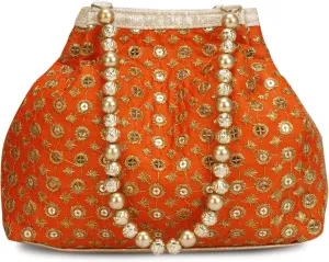 Women's Indian Ethnic Potli Bag (Orange)