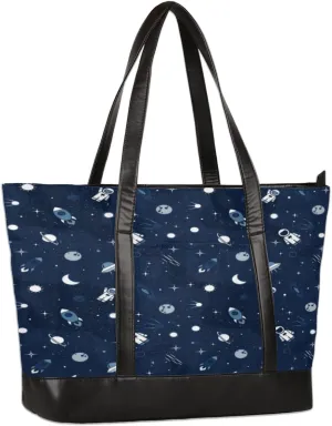 Womens Laptop Tote Bags for Work Astronaut Space Shuttle Laptop Purse Bag 15.6 Inch Computer Bag Teacher Nurse Work Bag Briefcase Business Handbags