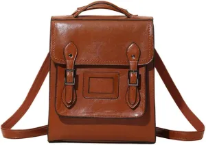 Women's Leather Backpacks Large Capacity Backpack Travel Bag Retro Backpack, One Color, One Size