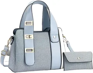 Women's Multi-Layer Shoulder Bag Large Capacity Color-Blocked Handbag Zip Compartments Tote Bag Stylish Satchel