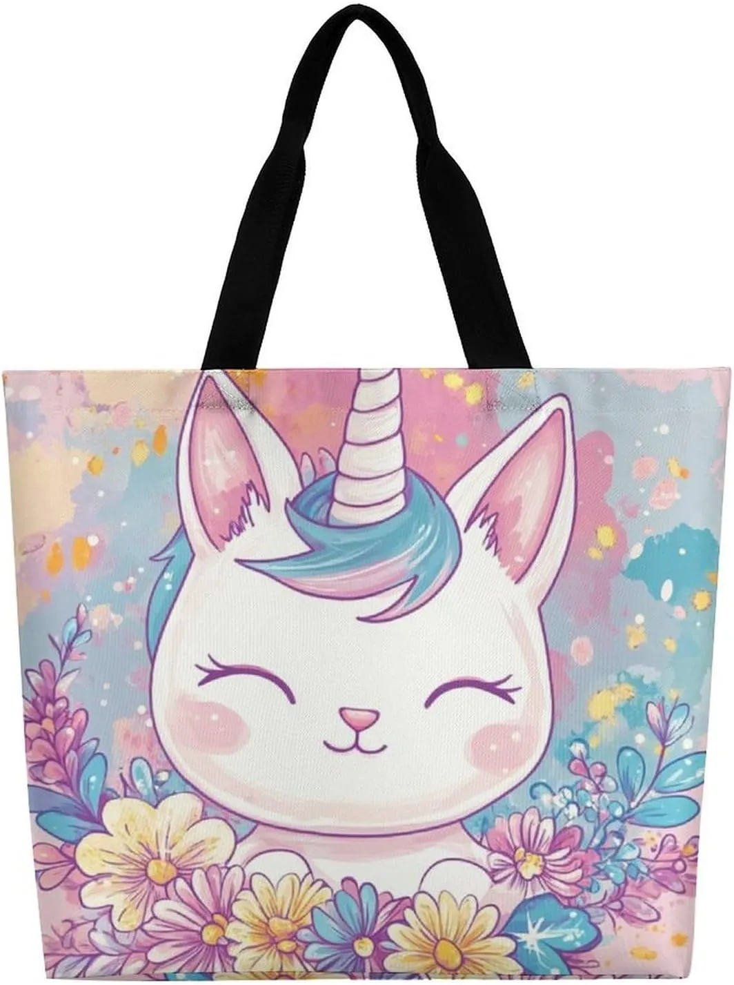 Women's Reusable Tote Bag, Portable Shoulder Handbags Large Capacity Casual Shopping Bags