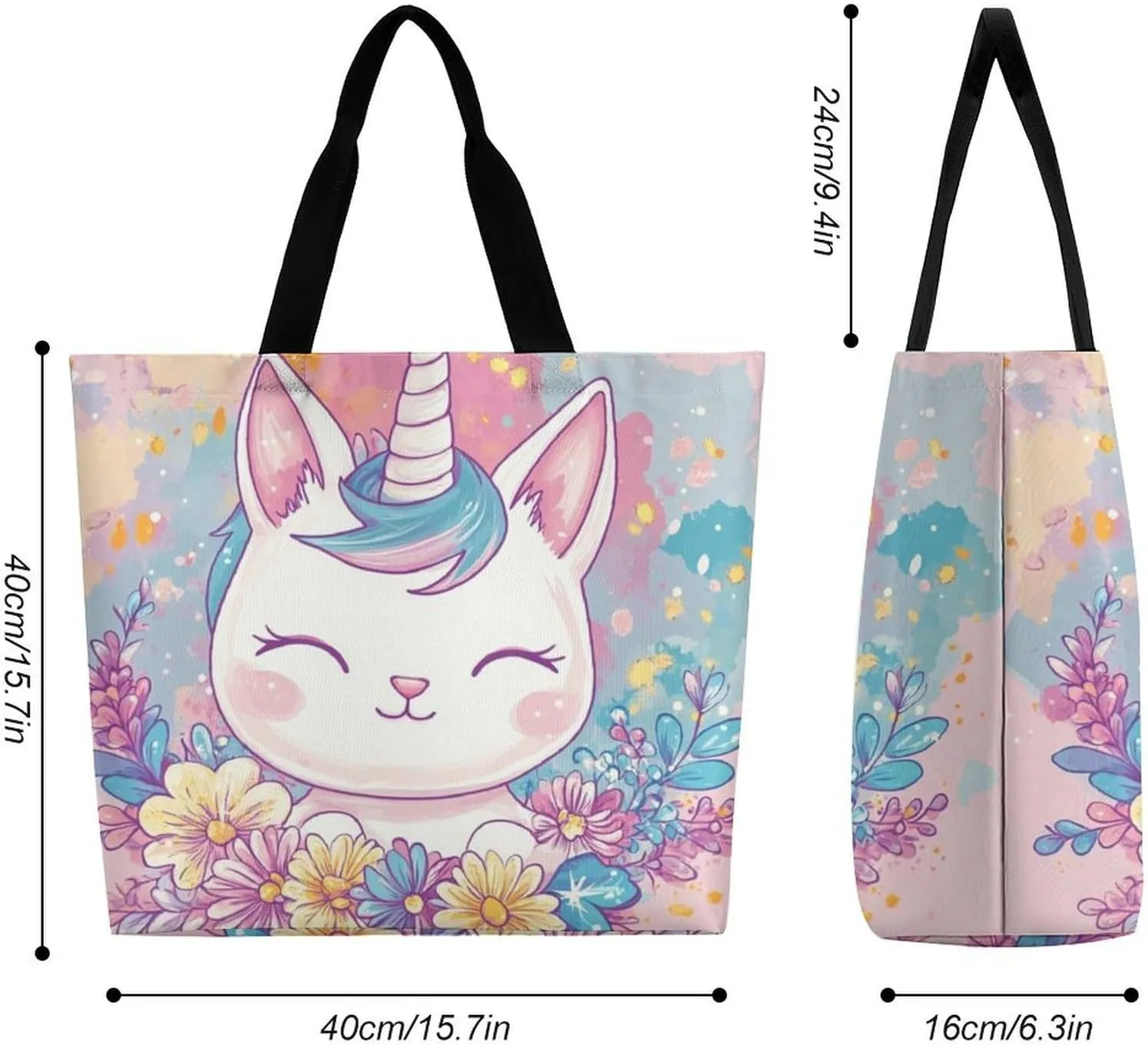 Women's Reusable Tote Bag, Portable Shoulder Handbags Large Capacity Casual Shopping Bags