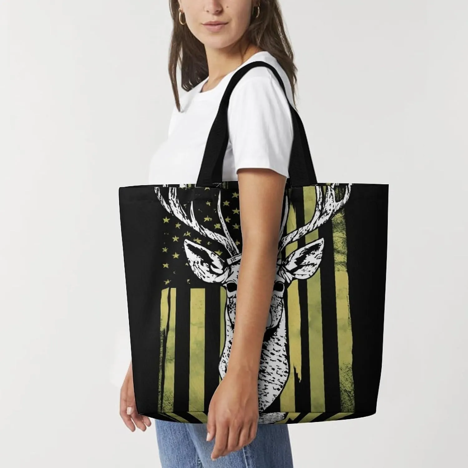 Women's Reusable Tote Bag, Portable Shoulder Handbags Large Capacity Casual Shopping Bags