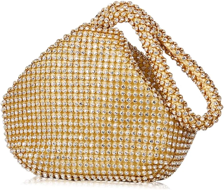 Women's Rhinestone Clutch Triangle Evening Bag Sparkly Glitter Clutch