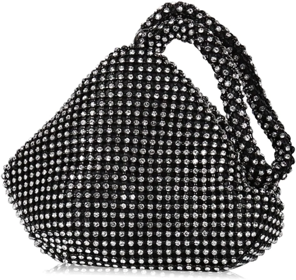 Women's Rhinestone Clutch Triangle Evening Bag Sparkly Glitter Clutch