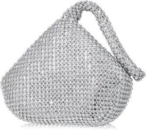 Women's Rhinestone Clutch Triangle Evening Bag Sparkly Glitter Clutch