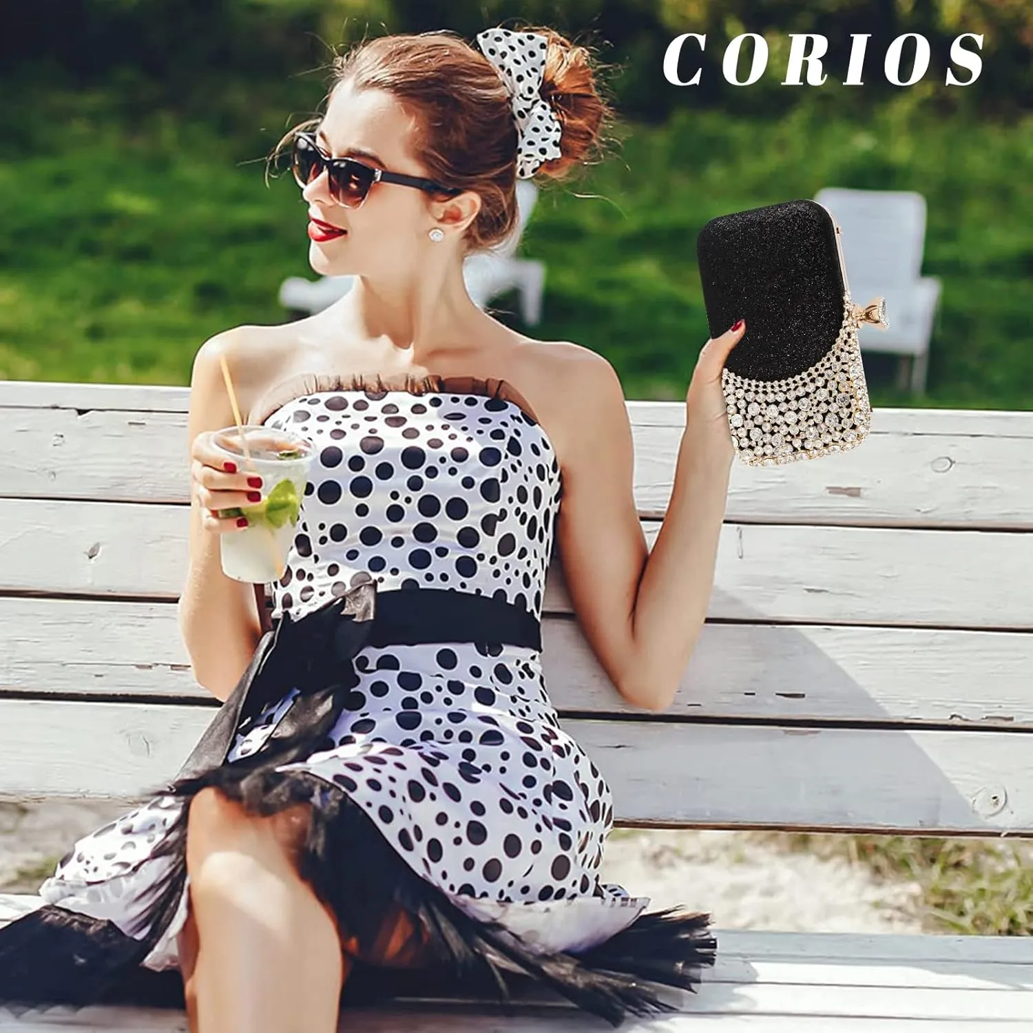 Womens Rhinestone Evening Bag Crystal Clutch Bag Sparkly Sequin Glitter Handbag Banquet Bag Bridal Wedding Purse