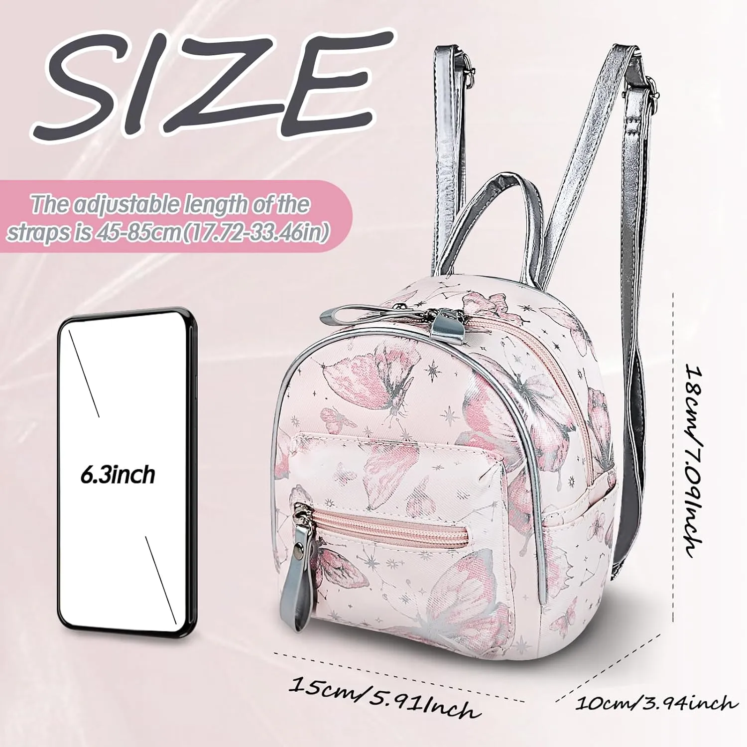 Womens Small Backpack Purse, PU Leather Backpack Handbag Small Backpacks for Women, Cute Mini Backpacks (pink)