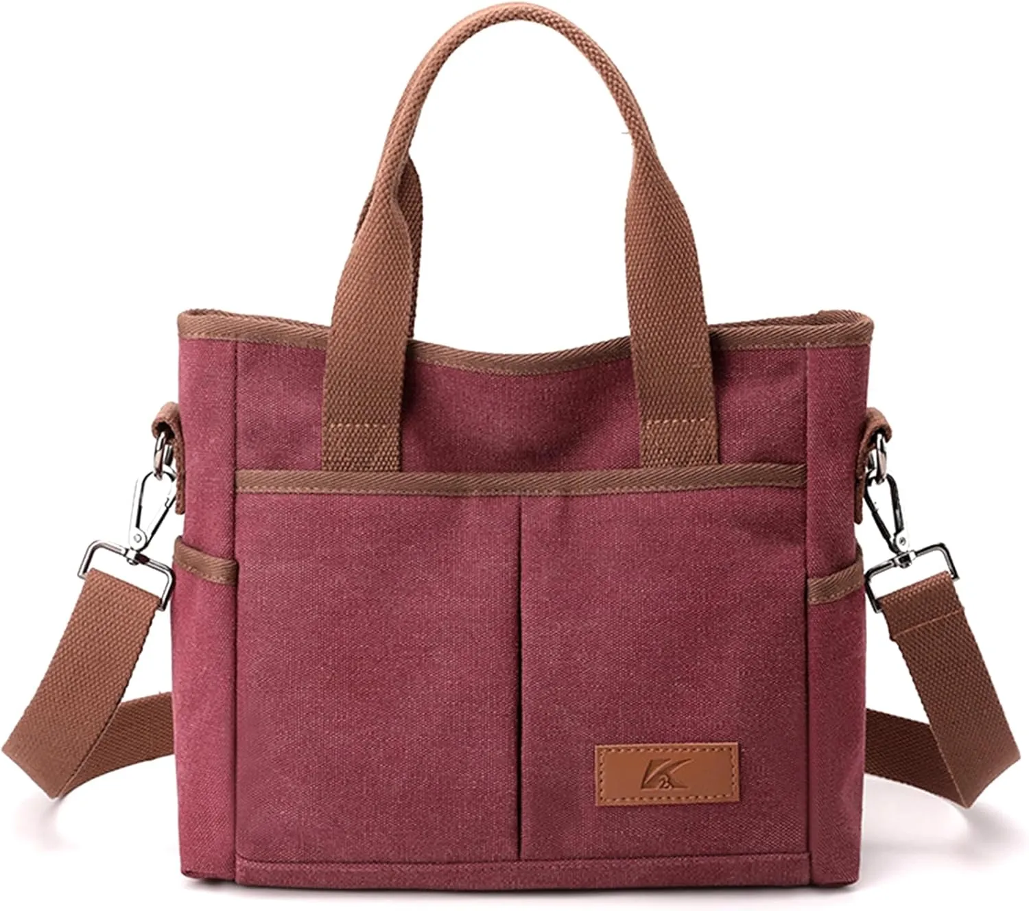 Women's Small Canvas Tote Purses Casual Multi-pocket Shoulder Crossbody Bag Everyday Handbags