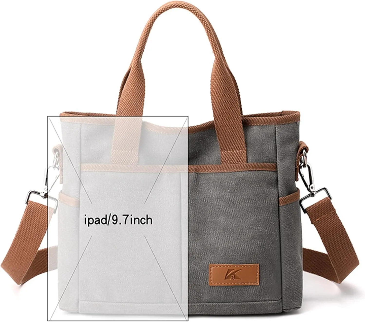 Women's Small Canvas Tote Purses Casual Multi-pocket Shoulder Crossbody Bag Everyday Handbags