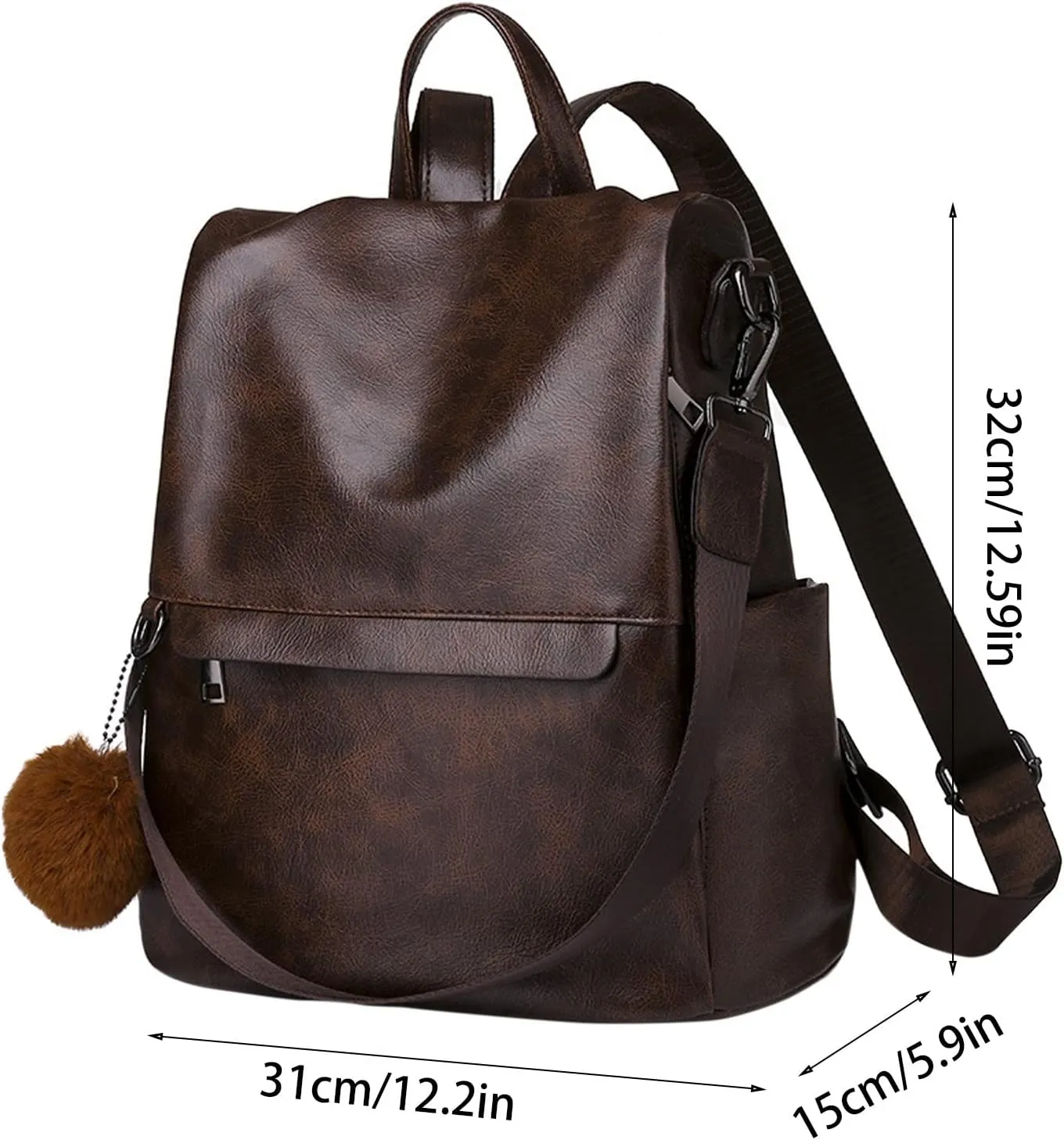 Women's Soft Leather Travel Backpack Casual Messenger Crossbody Bags Versatile Bags Designer Ladies Shoulder Bag