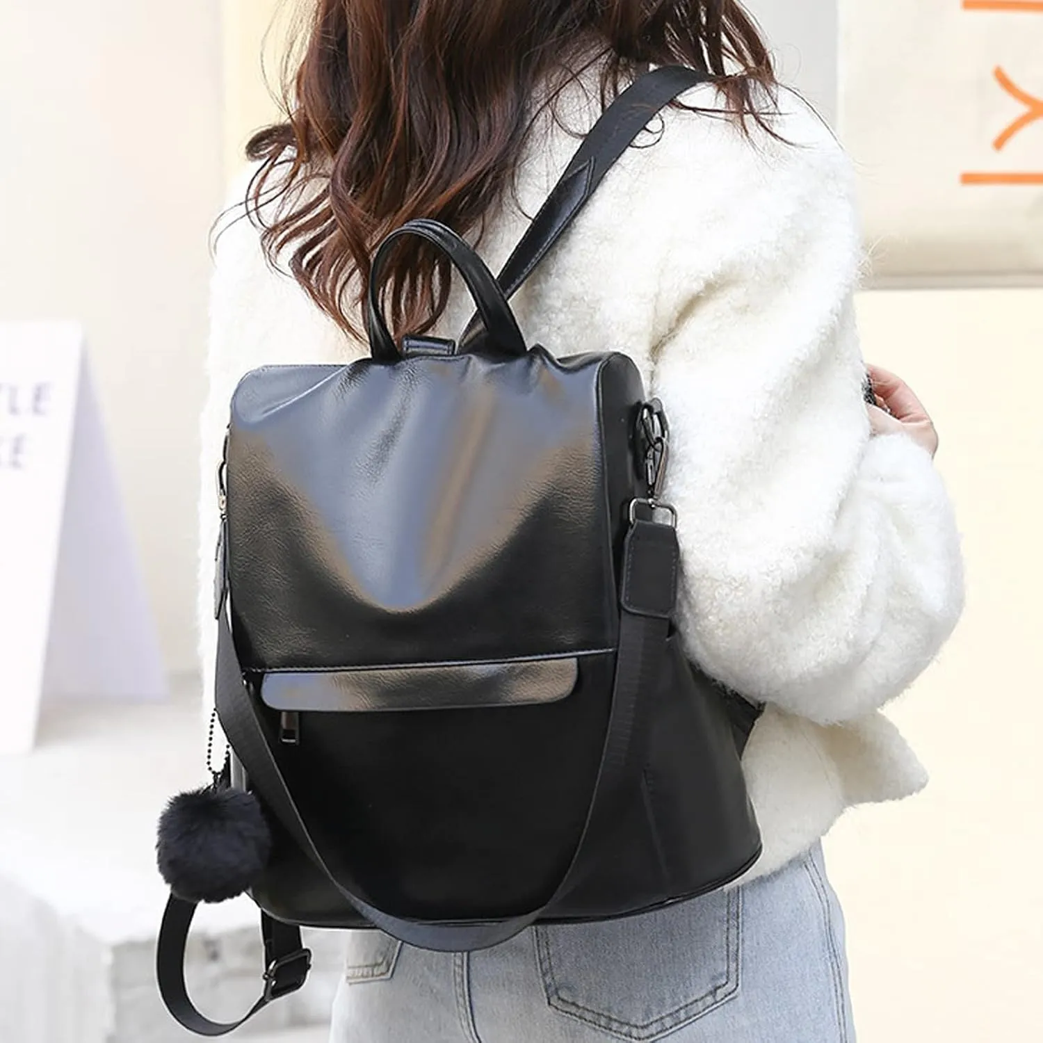 Women's Soft Leather Travel Backpack Casual Messenger Crossbody Bags Versatile Bags Designer Ladies Shoulder Bag