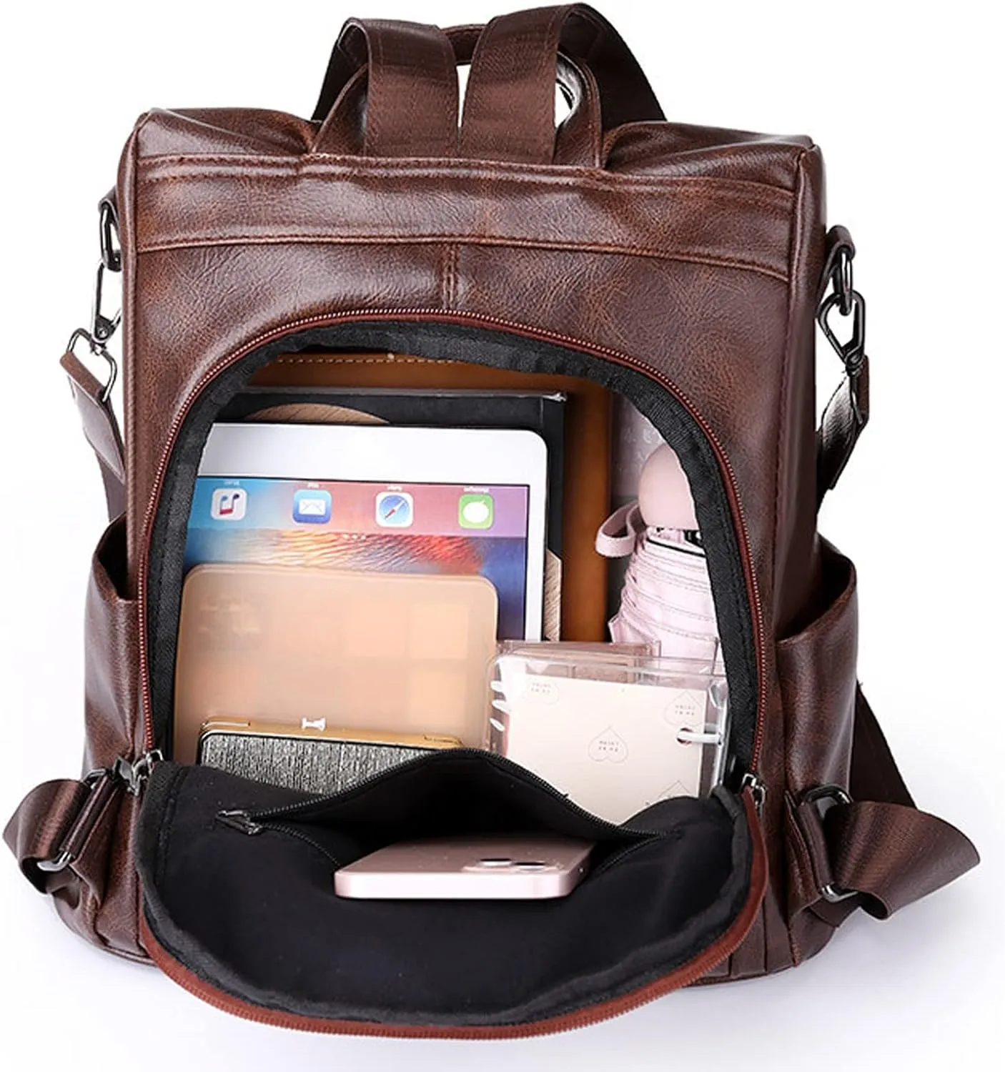 Women's Soft Leather Travel Backpack Casual Messenger Crossbody Bags Versatile Bags Designer Ladies Shoulder Bag