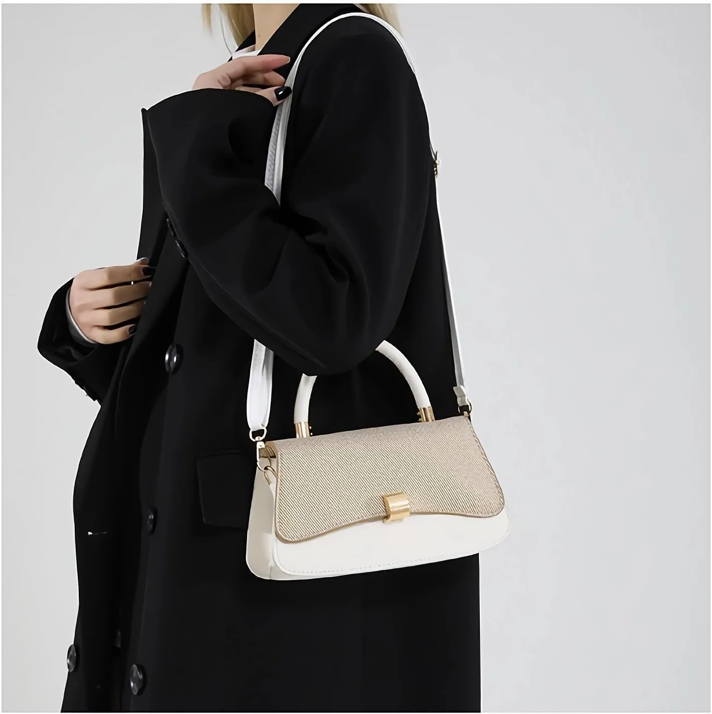 Women’s Stylish Two-Tone Handbag Purse – Chic Crossbody Bag for Daily Fashion & Versatile Use