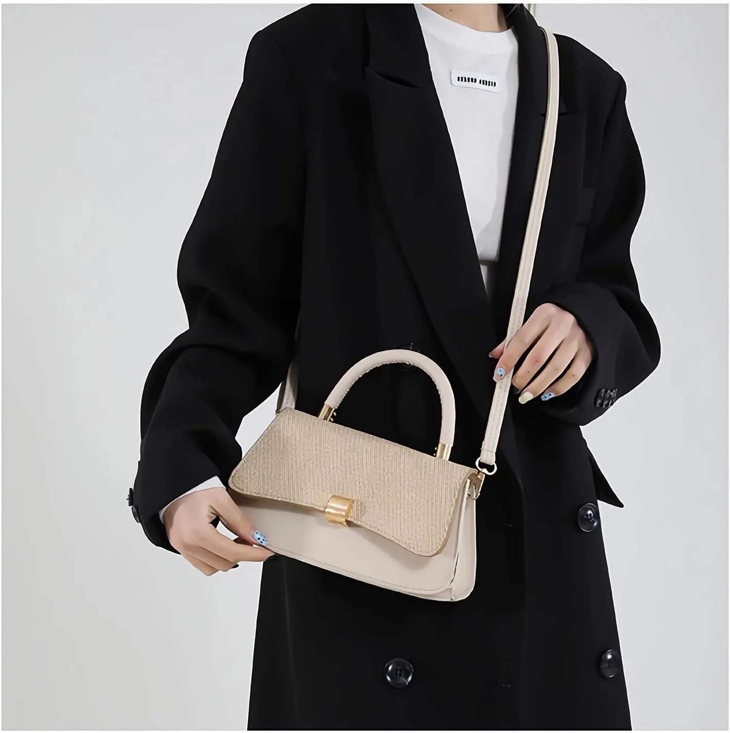 Women’s Stylish Two-Tone Handbag Purse – Chic Crossbody Bag for Daily Fashion & Versatile Use