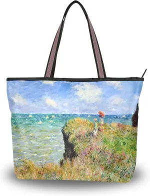 Women's Tote Shoulder Bag Monet Sailboat Sea Top Handle Bag Handbag