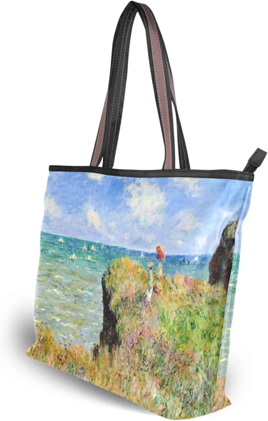 Women's Tote Shoulder Bag Monet Sailboat Sea Top Handle Bag Handbag