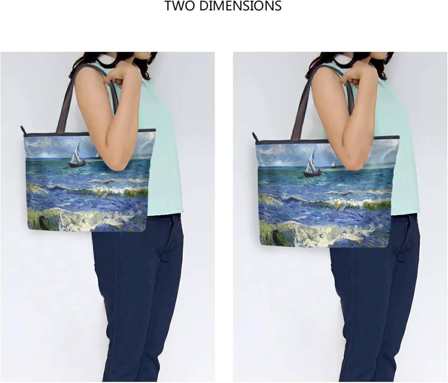 Women's Tote Shoulder Bag Monet Sailboat Sea Top Handle Bag Handbag