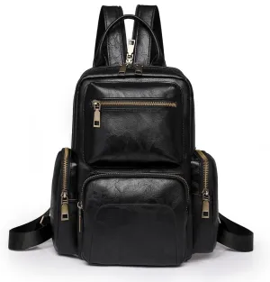 Women's Travel Backpack Pu Leather Retro Fashion Multi-Purpose Design Shoulder Bag Daily Commuter Travel Backpacks