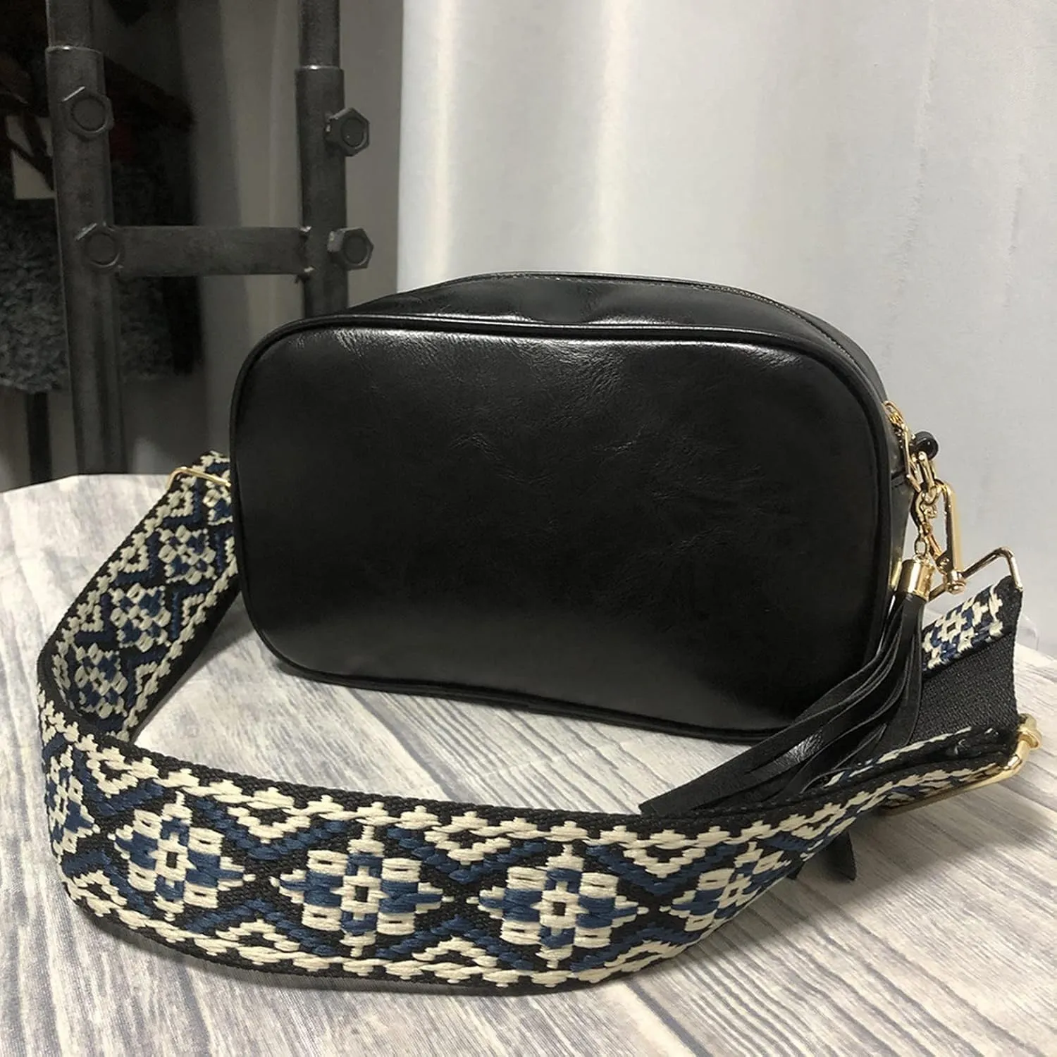 Women's Waterproof Leather Crossbody Purses Chest Bags Sling Purses for Travel Shopping Sports Backpack(Black)
