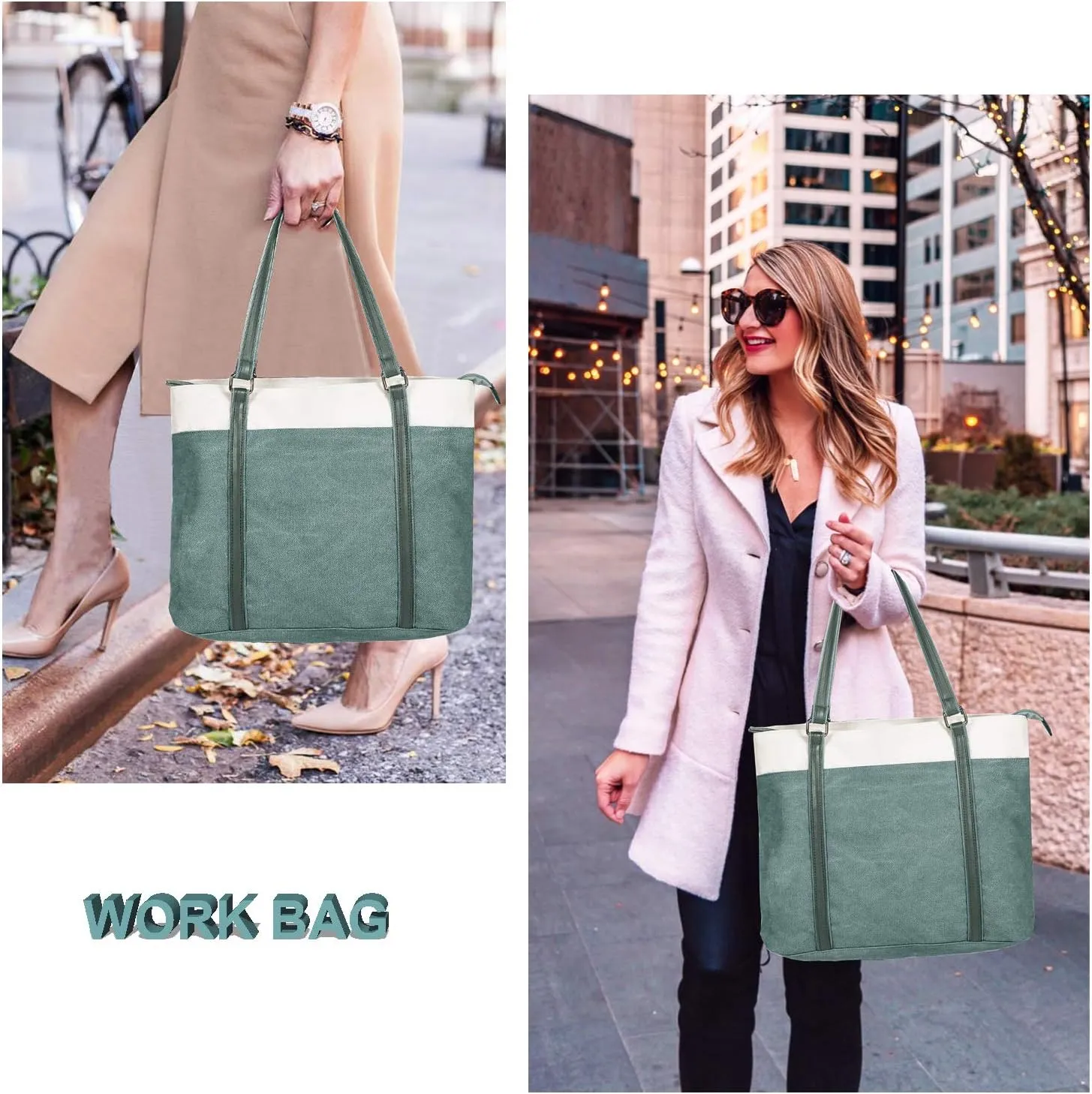 Women's Work Bag with Laptop Compartment Zipper Pockets Teacher Totes Purse