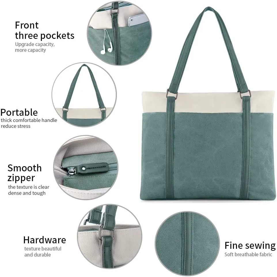 Women's Work Bag with Laptop Compartment Zipper Pockets Teacher Totes Purse