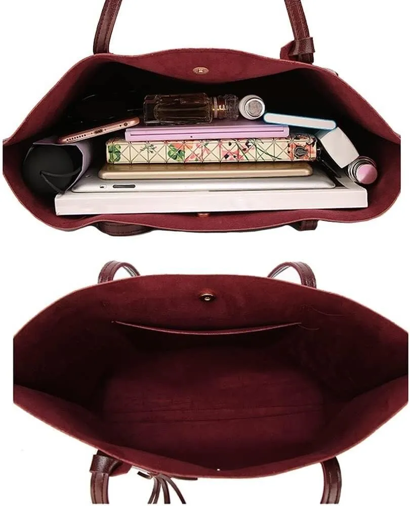 Work Handbag with Tassel Women’s Tote Roomy Shoulder Purse Retro Commuter