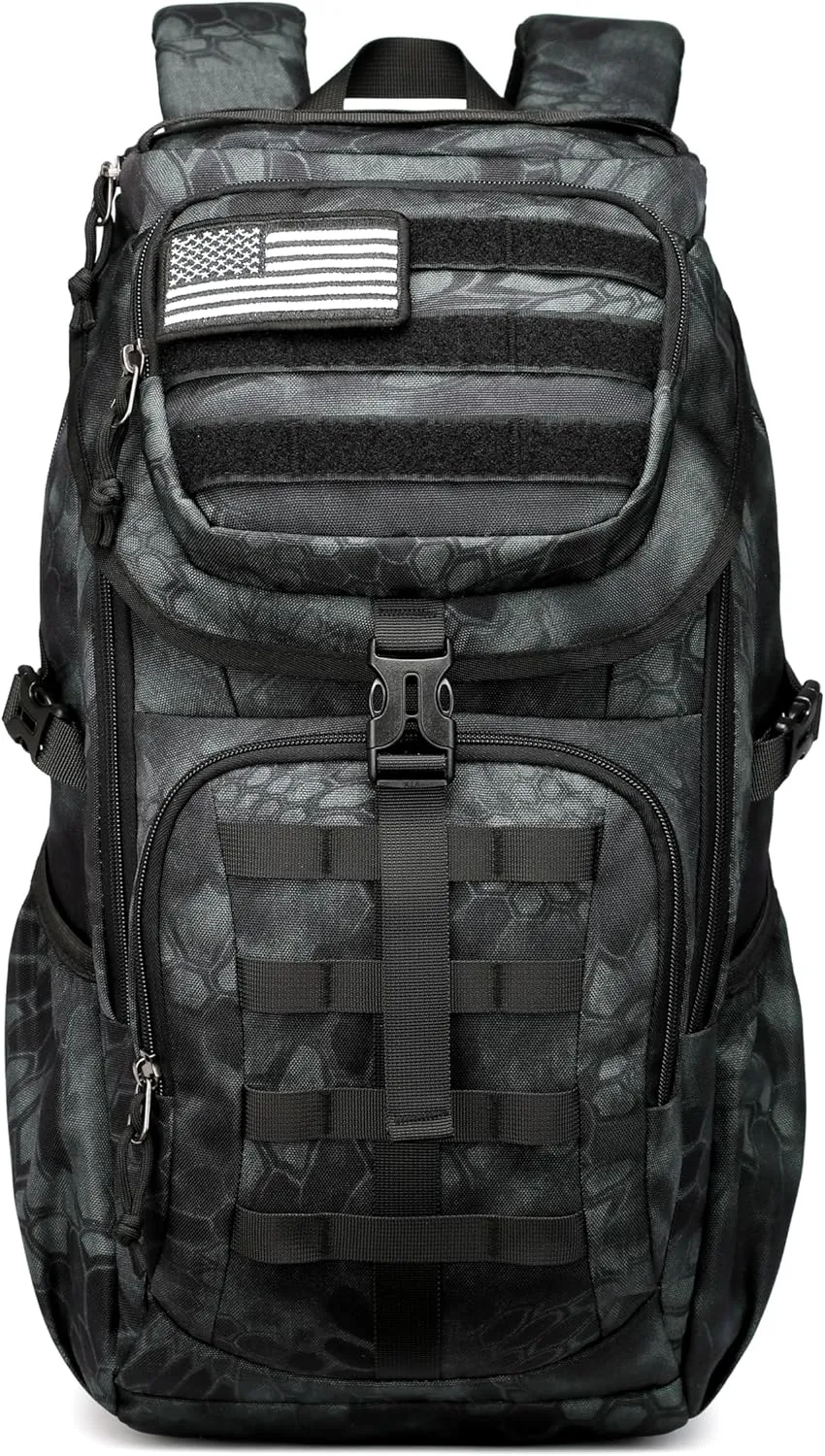 Wotony Tactical Assault Pack Backpack Molle Military Backpack Outdoor Hiking Camping Rucksack Waterproof backpack for men (Python Black-e, 25L)