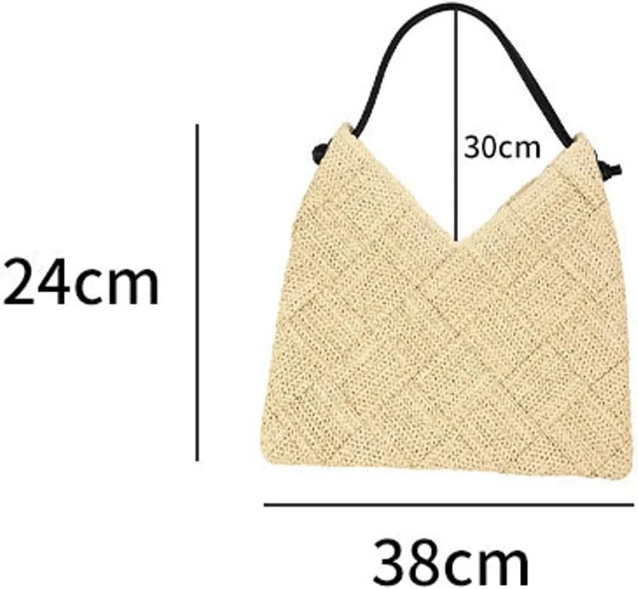 Woven Hobo Bag for Women Straw Beach Tote Handbag Stylish Shoulder Bag Large Capacity Purse for Travel Vacation