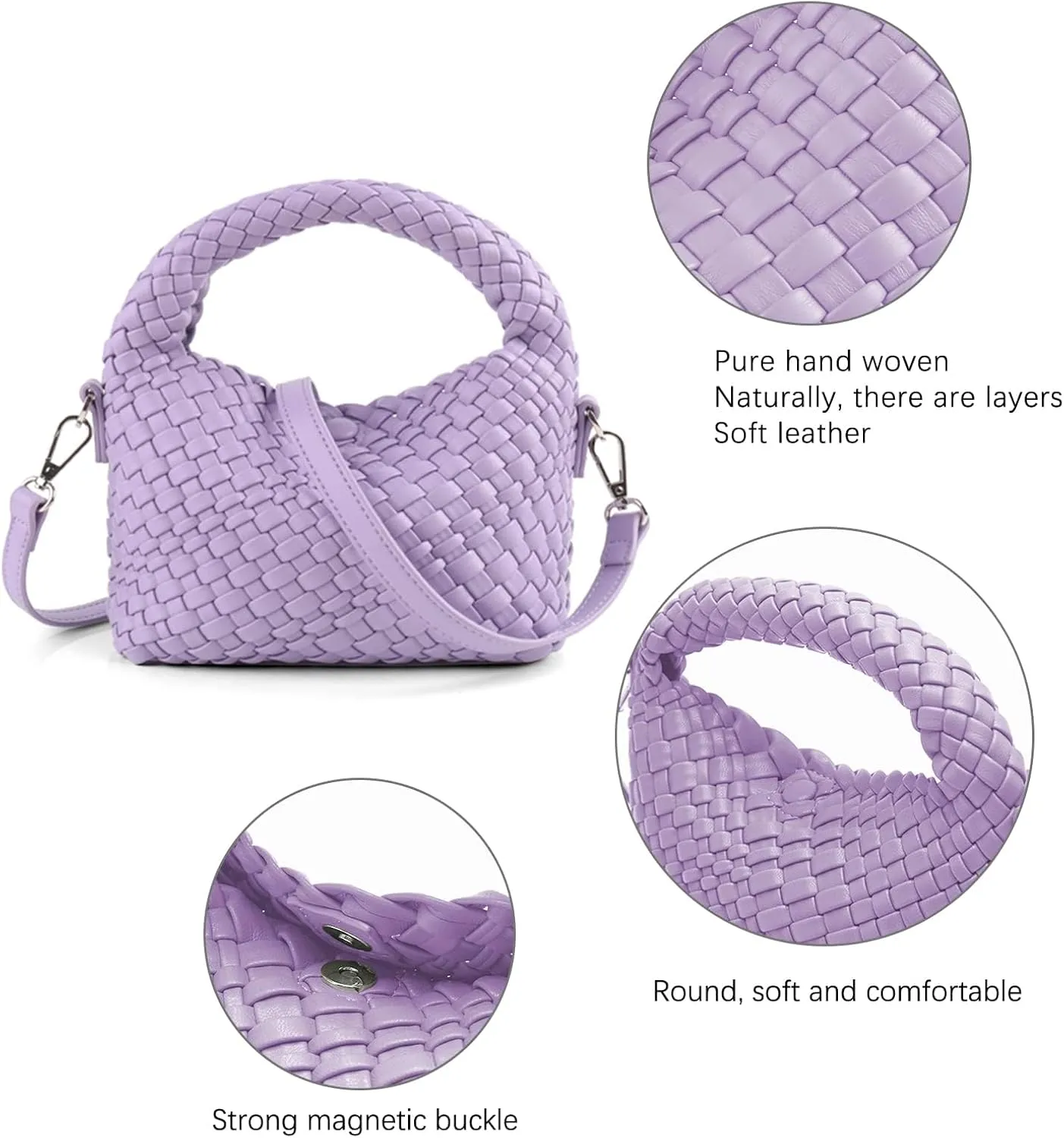 Woven Tote Bag for Women Soft Leather Tote Handbags Fashion Woven Shoulder Bag for Women Daily，Shopping