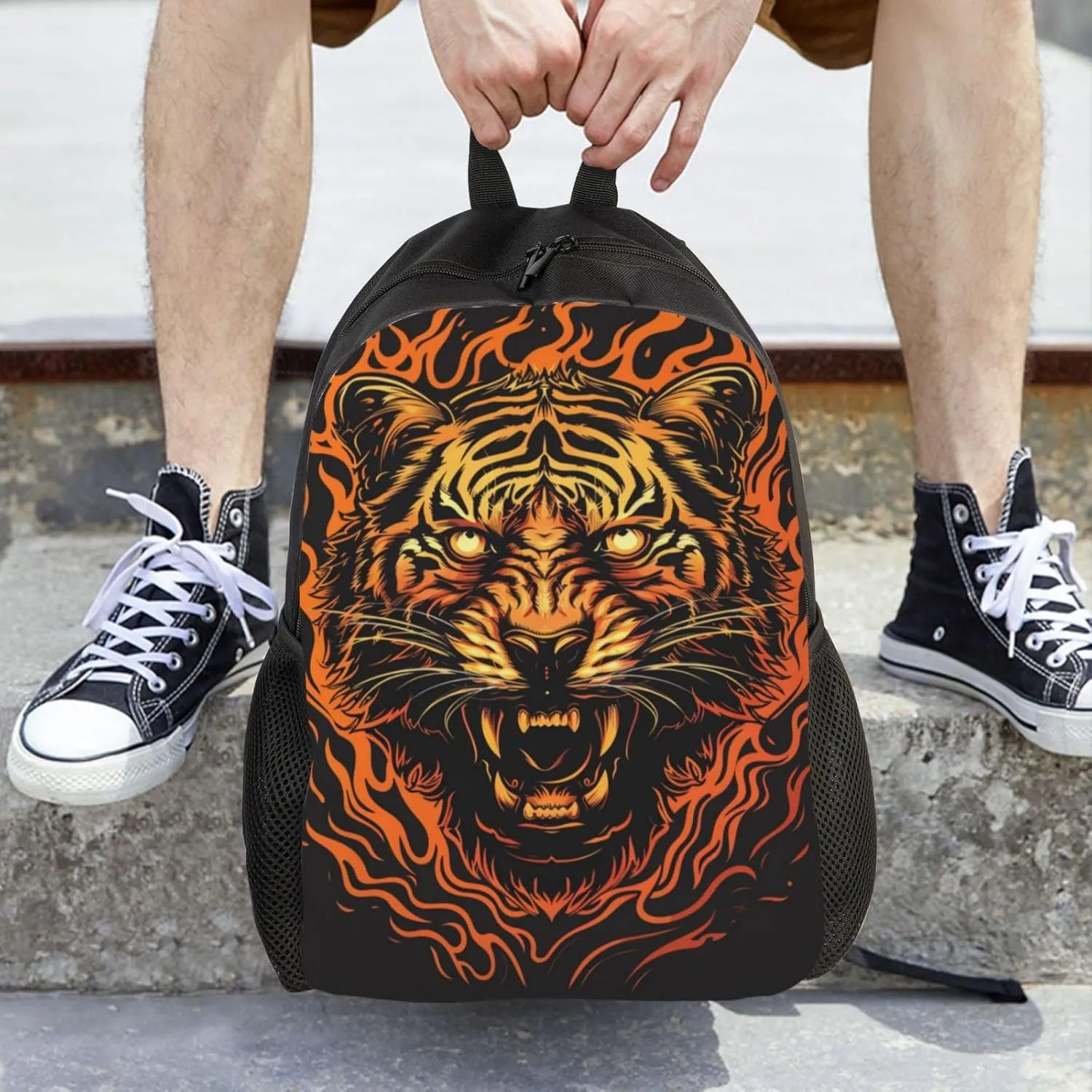 Xerial Cool Tiger Backpack Waterproof Anti Theft Durable Light Laptop Bag Backpacks For Women Men Travel Gym Backpack