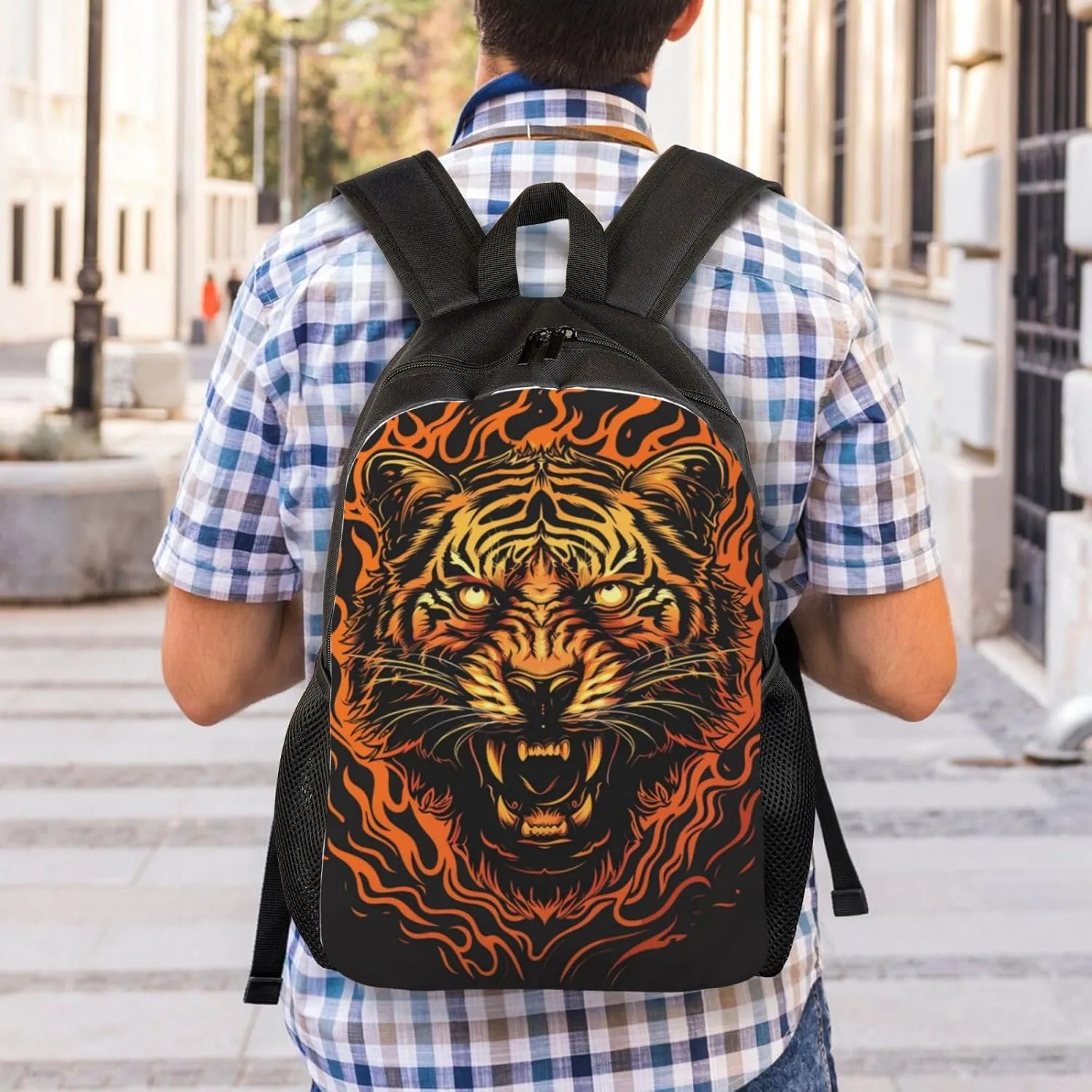 Xerial Cool Tiger Backpack Waterproof Anti Theft Durable Light Laptop Bag Backpacks For Women Men Travel Gym Backpack