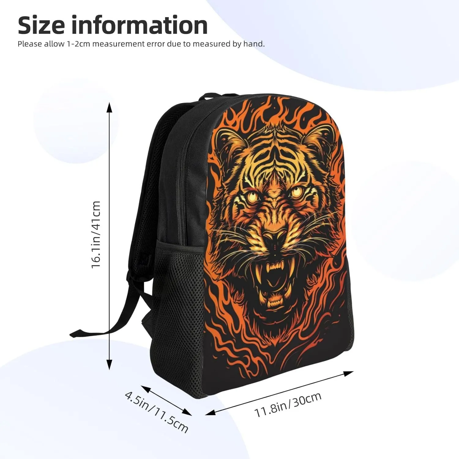 Xerial Cool Tiger Backpack Waterproof Anti Theft Durable Light Laptop Bag Backpacks For Women Men Travel Gym Backpack