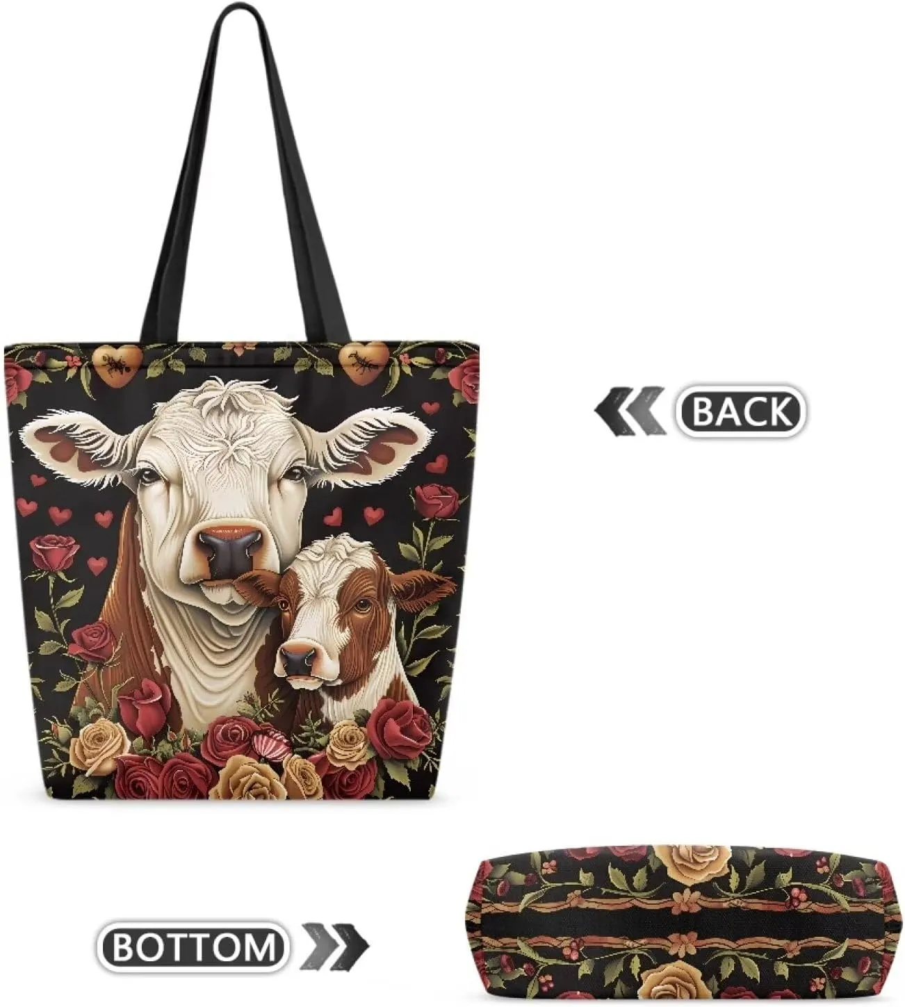 Xpyiqun Canvas Tote Bag Reusabl Grocery Bags Aesthetic Totes Shopping Bag Travel Beach Bags