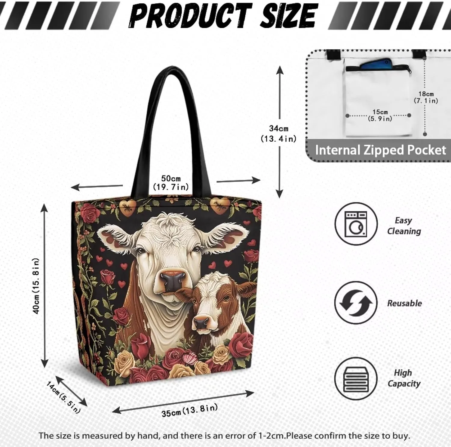 Xpyiqun Canvas Tote Bag Reusabl Grocery Bags Aesthetic Totes Shopping Bag Travel Beach Bags
