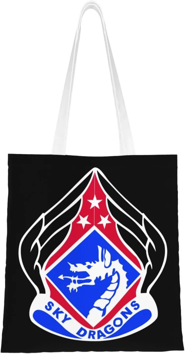 Xviii Airborne Corps Dui Tote Bag for Women Canvas Shopping Bags Reusable Large Capacity Casual Shoulder Handbags Grocery Bags DIY Gift Bags