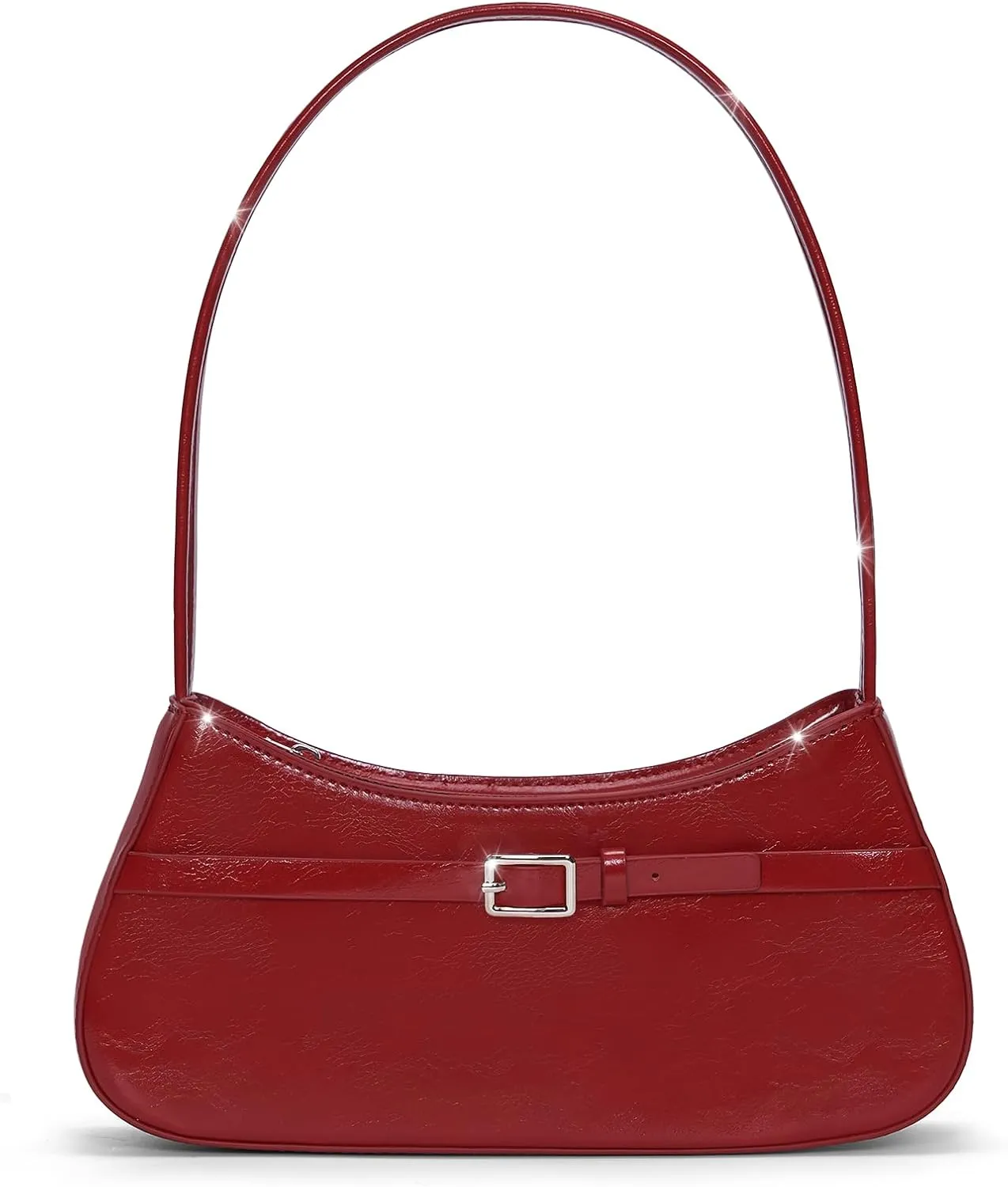 Y2k Shoulder Bag Red Purse For Women Small Vintage Handbag Burgundy Hobo Bags Faux Leather Trendy Underarm