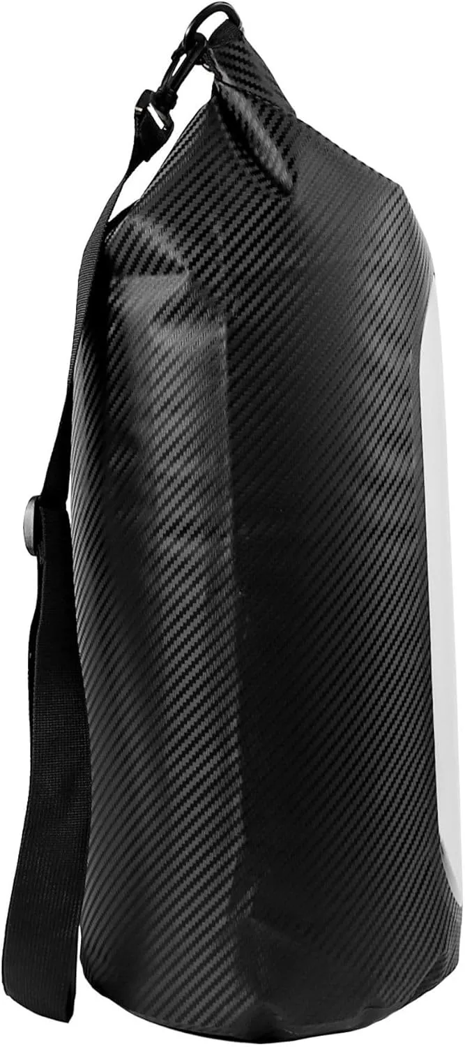 YakAttack 20L Roll-Top Drybag with Air Valve - Black Carbon | Waterproof Marine Dry Bag for Kayaking, Boating, Backpacking & Paddleboarding | Heavy Duty Roll Top Compression Drybag for Gear Storage
